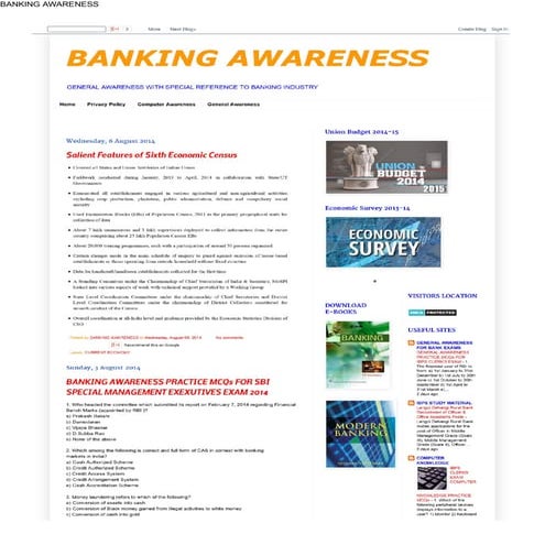 Banking awareness 2014