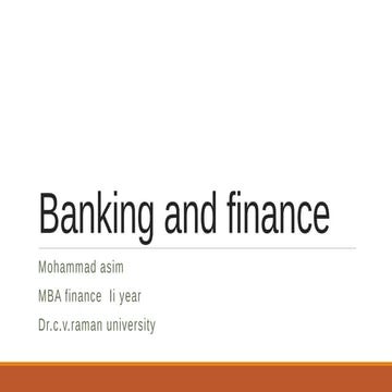Banking and finance