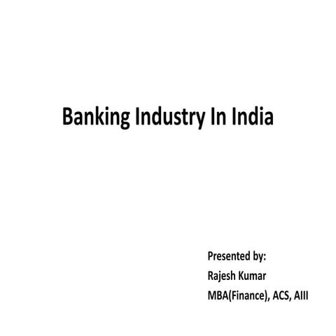 Banking industry in india  introduction