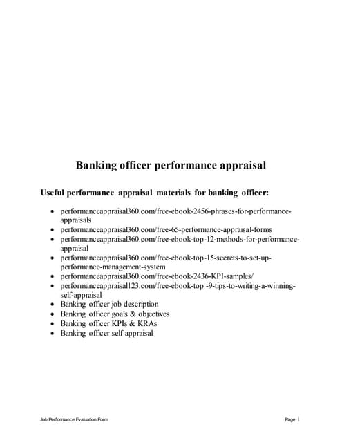 Citibank teller performance appraisal | PDF