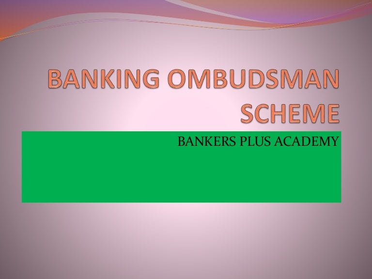 Banking ombudsman scheme