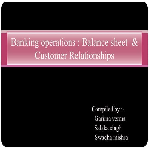 Banking operations