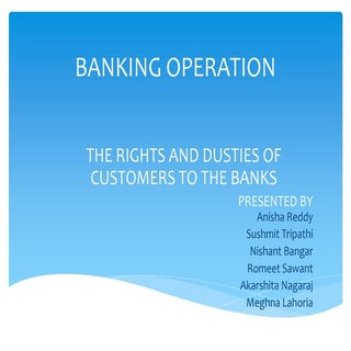 Rights & Duties of Customers - Bank...