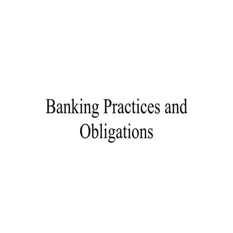 Banking practics