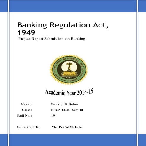 Banking regulation act