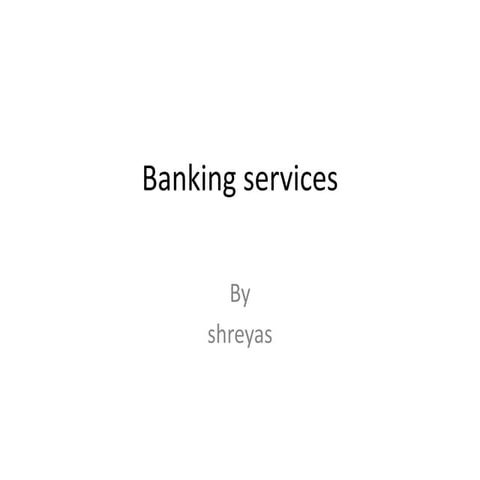 Banking services