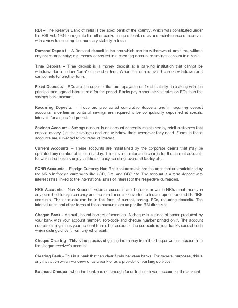 Banking Terms Doc