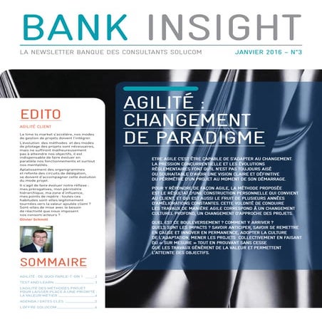 Bank insight n°3 - Agilité : changement de paradigme