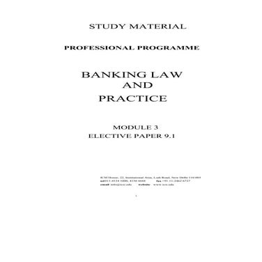 Bank law and practices