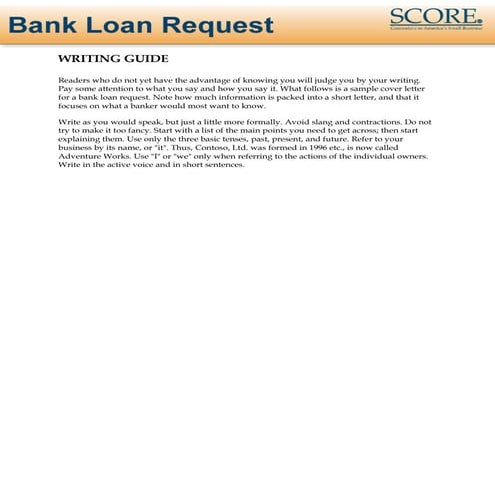 Bank loan request
