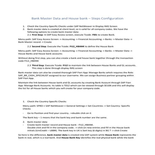 Bank Master Data, House bank, APP and DMEE.docx
