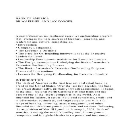BANK OF AMERICABRIAN FISHEL AND JAY CONGERA comprehens.docx