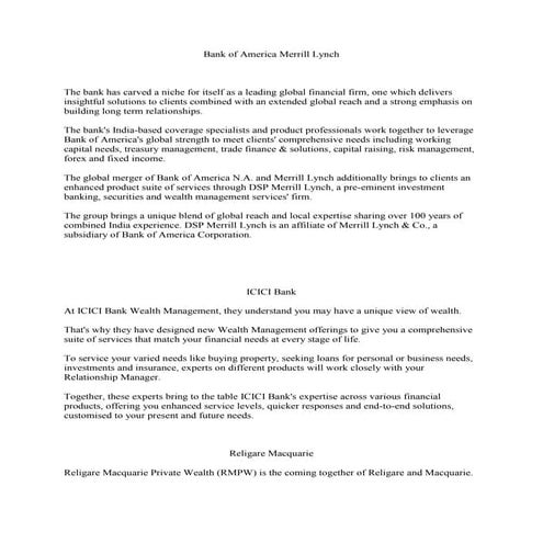 Bank of america merrill lynch