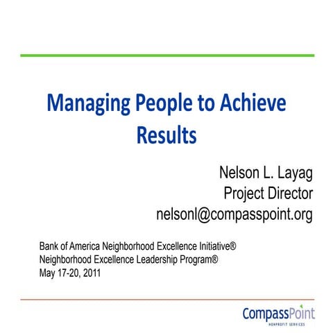 Managing People - Neighborhood Excellence Initiative BofA