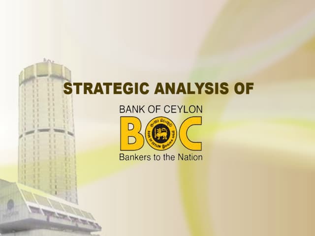 Bank of ceylon    Strategy Analysis 