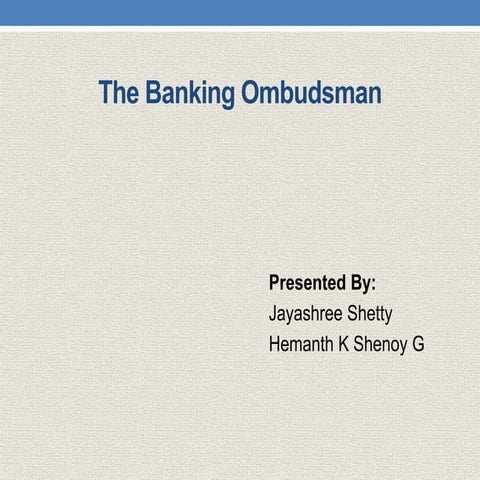 Banking ombudsmen