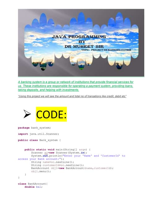 Project On Bank System Docx Project On Bank System Docx