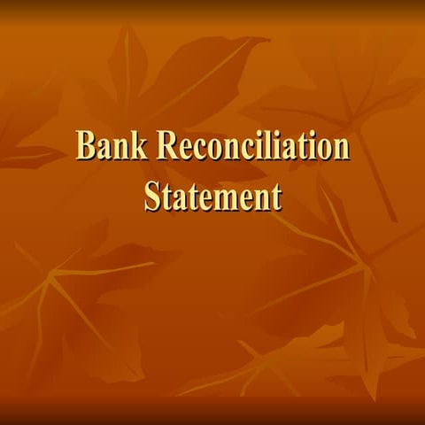 Bank reconciliation