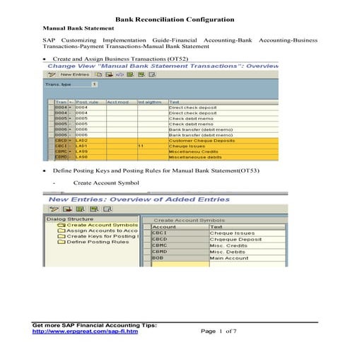 Bank reconciliation configuration sap Anilkumar chowdary
