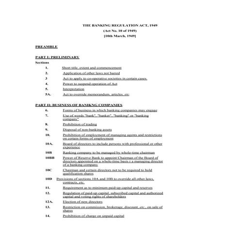 Bank regulation act