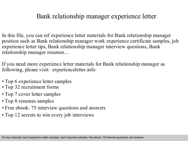 relationship manager cover letter