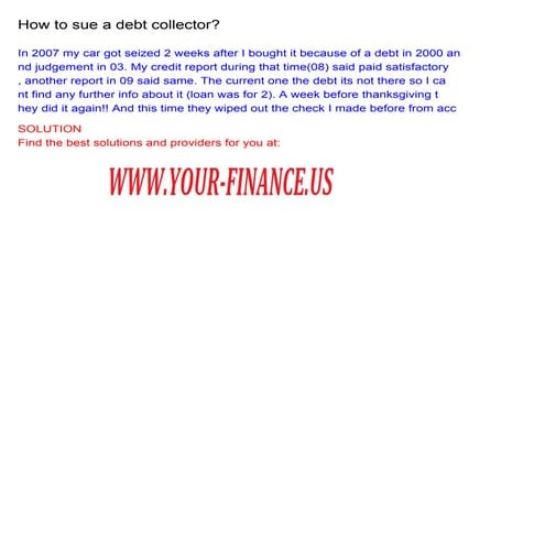 How To Sue A Debt Collector 