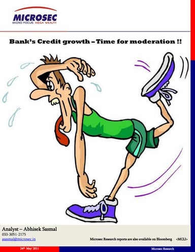 Banks Credit Growth   Time For Moderation.