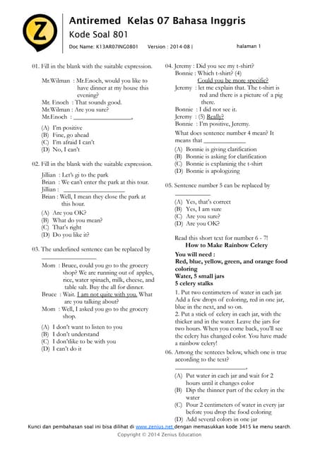 Bank Soal Kelas 7 Semester 2 KTSP: Panduan Lengkap dengan Kunci Jawaban