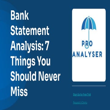Bank Statement Analysis: 7 things you should never miss