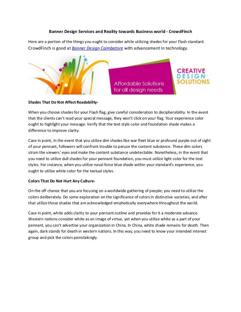 Banner Design Services And Reality Towards Business World Crowd Fin