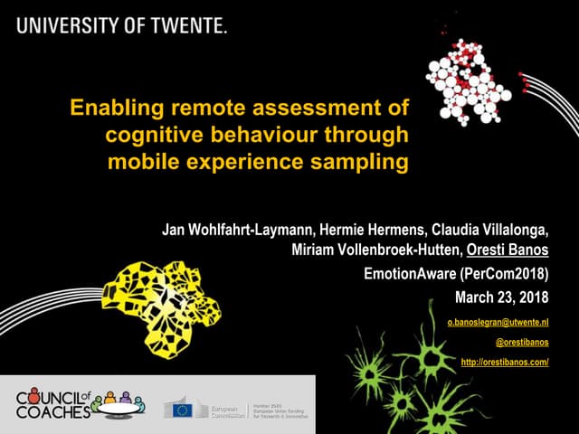 Enabling remote assessment of cognitive behaviour through mobile experience sampling 