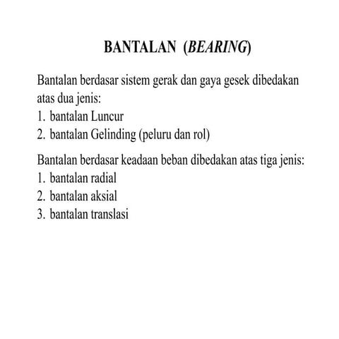 Elemen Mesin 1 - Bantalan