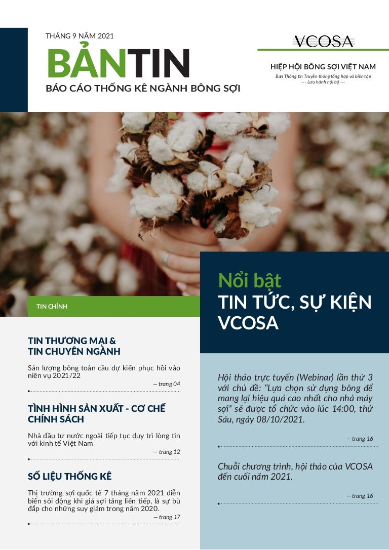 VCOSA Báo Cáo Thống Kê Cập Nhật Ngành Bông - Sợi - Tháng 9.2021 3 bantinthang9 2021singlepage 210928004659 thumbnail 4
