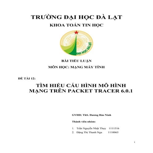 Tieu Luan - Mang may tinh voi Packet tracer