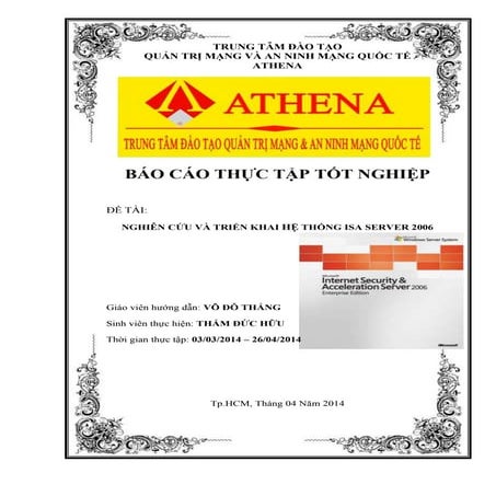 Báo cáo thực tập_ Nghiên cứu và triển khai hệ thống isa server 2006