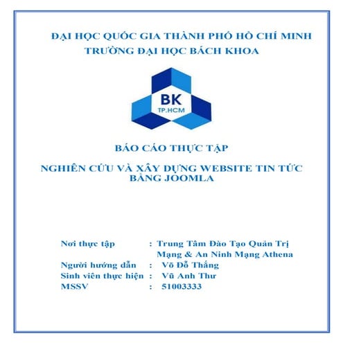 Báo cáo cuối kỳ - thực tập Athena