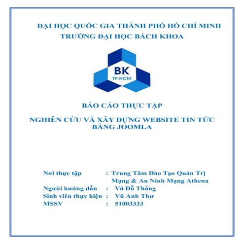 Báo cáo thực tập Athena -CNTT