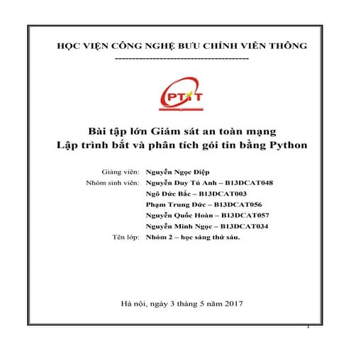 Lập trình phân tích bắt gói tin mạng bằng Python
