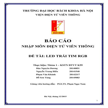 Báo cáo Nhập môn kỹ thuật Điện tử viễn thông