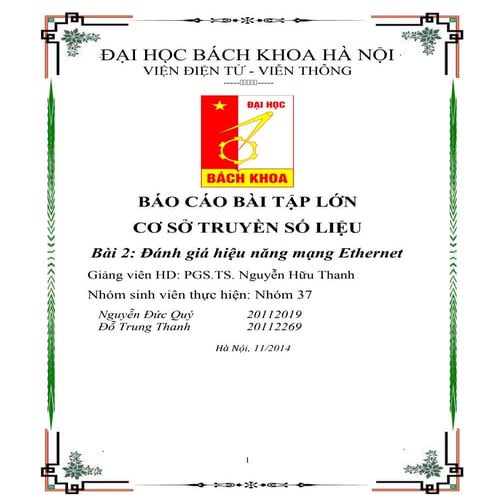 Báo Cáo Cơ Sở Truyền Số Liệu