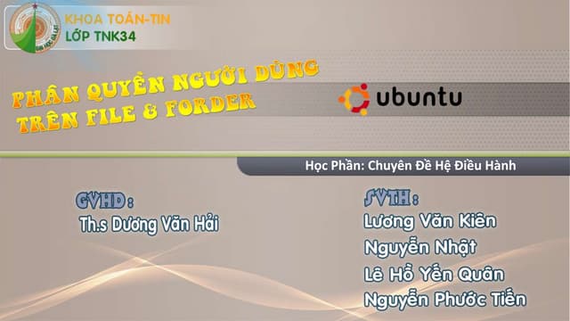 Phân quyền trên file và thư mục trên Ubuntu