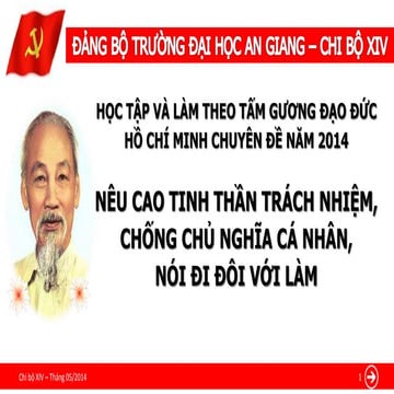 Nêu cao tinh thần trách nhiệm, chống chủ nghĩa cá nhân, nói đi đôi với làm