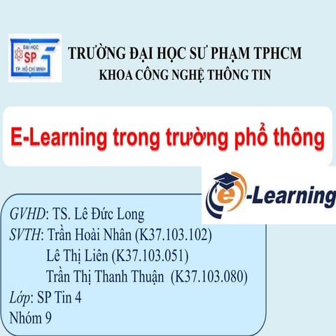 Báo cáo chủ đề 1: Tổng quan về e-learning