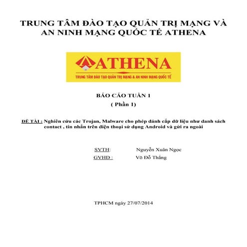 BÁO CÁO ĐỀ TÀI TUẦN 1 - ATHENA