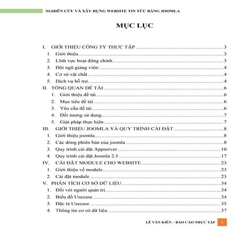 Bao cao thuc tap website tin tuc joomla