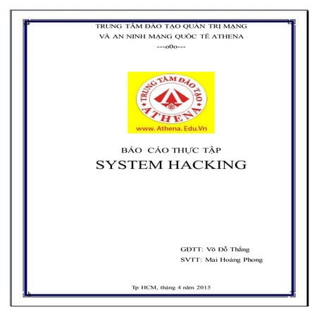 [Athena] Báo cáo thực tập - Mai Hoàng Phong