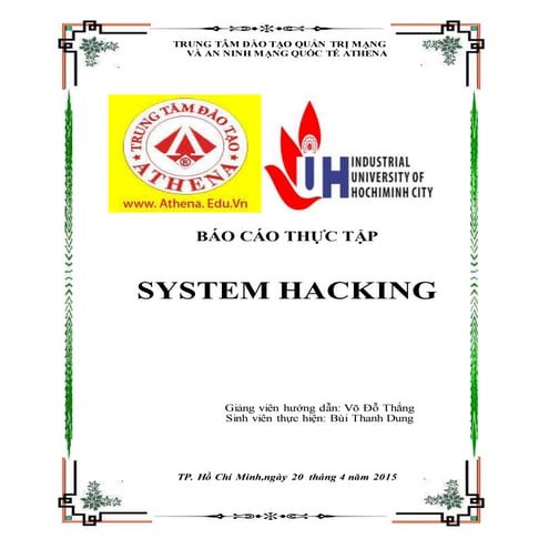 báo cáo thực tập cuối khóa Athena-system hacking- Bùi Thanh Dung