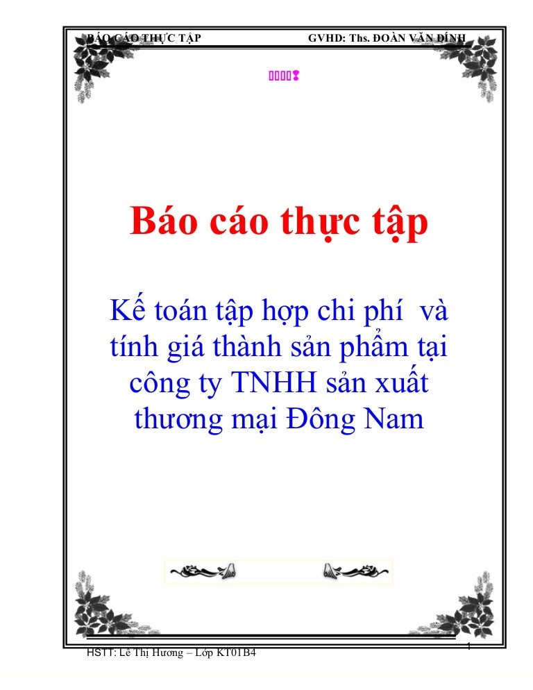 Bao Cao Thực Tập Tại Nha Thuốc Tam An Hay 9 điểm Bai độc Quyền