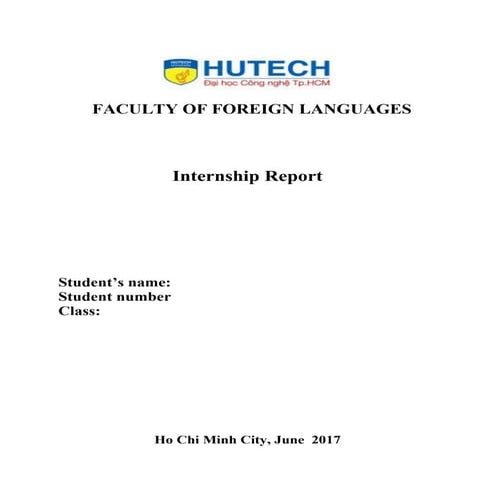 Báo cáo thực tập ngành ngôn ngữ anh, internship report hutech.