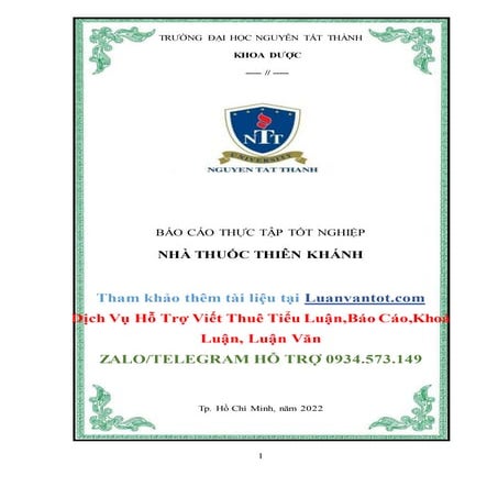 Báo cáo thực tập nhà thuốc đại học nguyễn tất thành